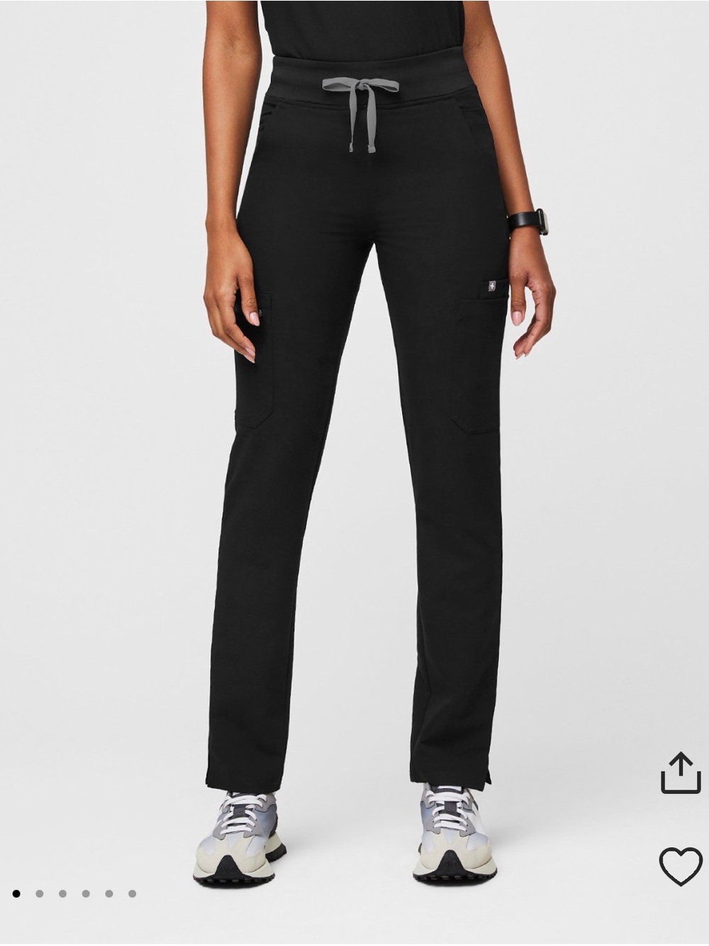 FIGS Black Yola High Waisted Slim Scrub Pants